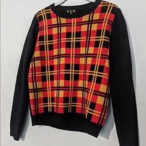 E.L.K | Checkered Sweater in Red & Gold